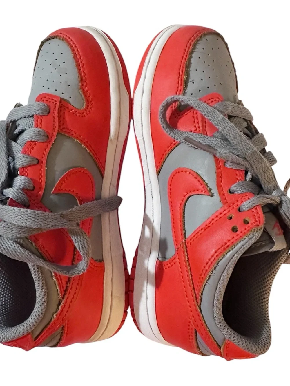 NIKE Dunk Low Retro Kids Unisex  Orange and Gray Sneakers Size 12C
